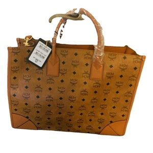 MCM Cognac Visetos Tote Bag w/ purse included